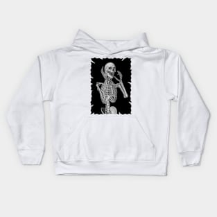 Skeleton screaming in horror Kids Hoodie